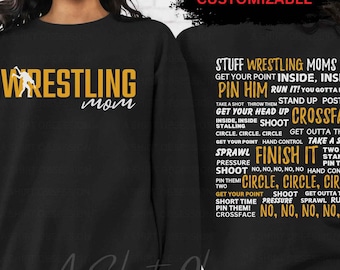 Custom Wresting Mom Sweatshirt Personalized Wrestling Mom Hoodie Wrestling Mom Shirt Wrestling Sweatshirt Wrestling Hoodie Shirt | ASO