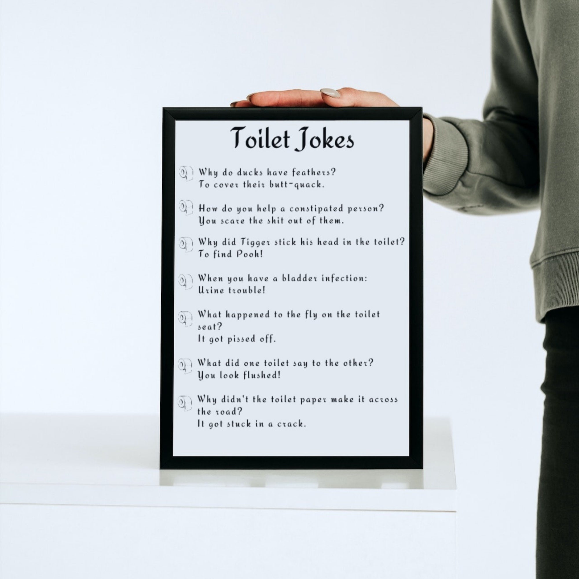 Funny Toilet Jokes Themed Printable Wall Art/ Guest Bathroom Etsy