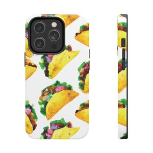 Taco Lover Gift iPhone 14 Pro Case Esthetische Telefoon Case Tough Protection Voor iPhone 13 Case Pro Max 12 Case Mate Aquarel Taco Patroon