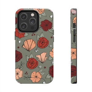 Floral iPhone Case  Aesthetic Phone Case Poppy IPhone Case Flower Phone Case Case-Mate