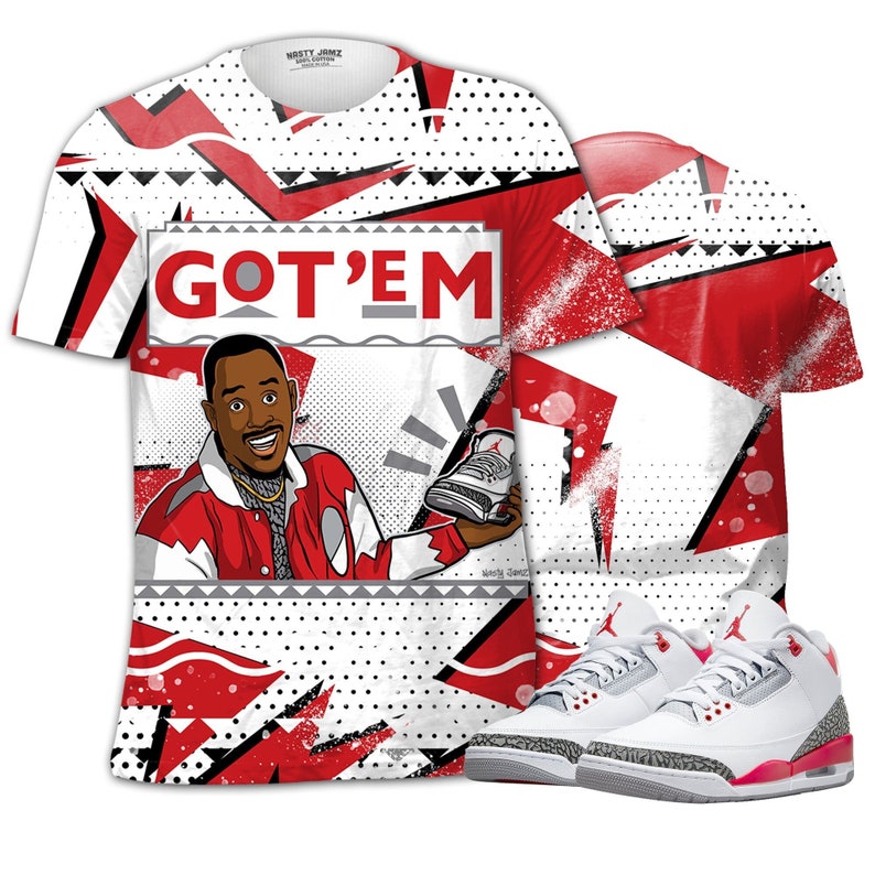 Got em 90s tv style 3d free pattern unisex matching 3d shirt jordan 3 retro fire red  oversized t shirt, trending t shirt