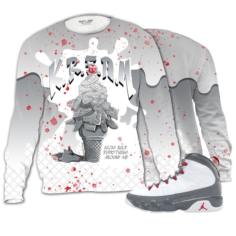 Kream 3d waffle conejordan 9 retro fire red,outfit sweatshirt ,sneaker match outfit sneaker,christmas gift