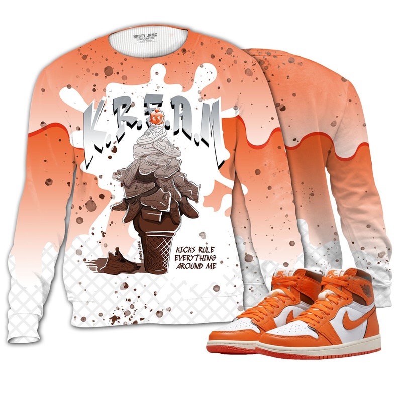 Kream 3d waffle conejordan 1 high og starfish,outfit sweatshirt ,sneaker match outfit sneaker,christmas gift