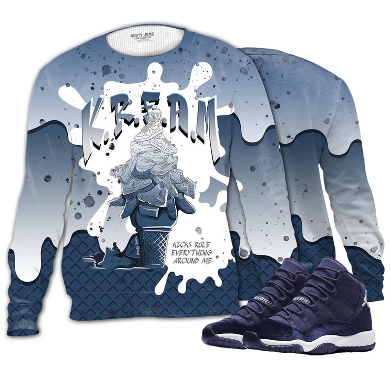 Kream 3d waffle conejordan 11 midnight navy,outfit sweatshirt ,sneaker match outfit sneaker,christmas gift