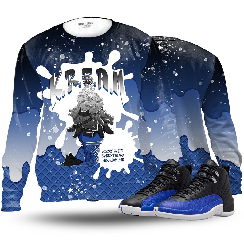 Kream 3d waffle cone unisex matching oversized sweatshirt jordan 12 retro hyper royal,outfit sweatshirt ,sneaker match sweatshirt