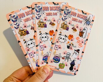 Boo Basket Savings Challenge | Halloween Themed Savings Tracker | Save 40gbp | Spooky Season Saver | A6 Cash Stuffing | Cute Pink Halloween