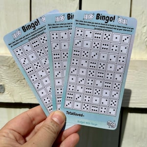 Bingo! Dice Savings Challenge Game: Reusable Game Savings Tracker