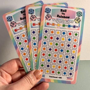 Sparutmaning med rullregnbågen - spelspårare för A6-pärmar med kontantfyllning och budgetpärm