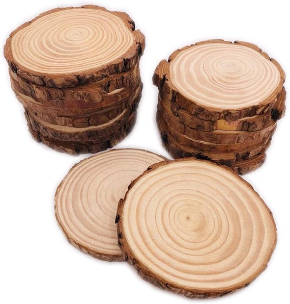 Wooden Coasters for Drinks - Natural Wood Drink Coasters Set for