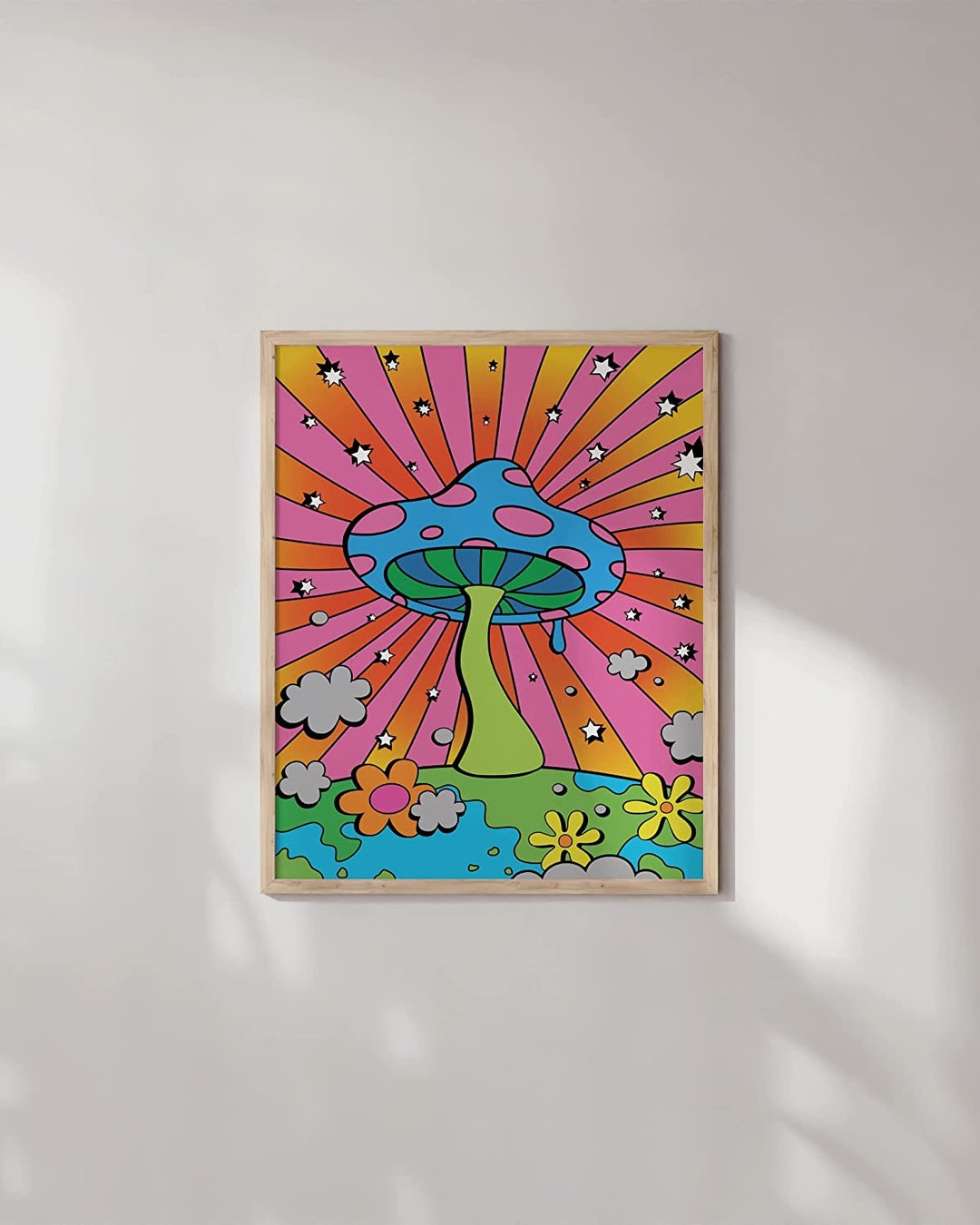 Wall Poster Trippy Mushroom Poster Trippy Posters Indie Posters Cool