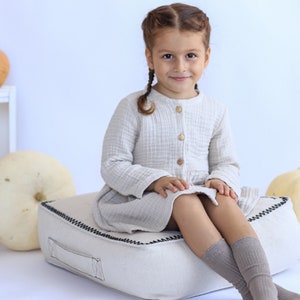 Natural Muslin Toddlers Dress, Wintage Girl Dress, Organic Cotton Clothing, Handmade Baby Clothes, Bohem Girl Wear, Gift for Girl,