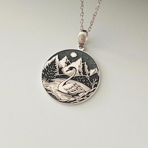 Sierlijke zwaanketting, zwaanketting voor vrouwen, zwaan hanger sieraden, zwaan bedelketting, handgemaakte sieraden, cadeau voor vriendin, cadeau voor vrouw