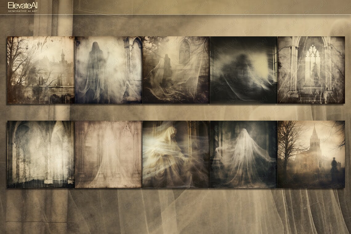 Printable Haunted Photo Paper Digital Scary Halloween Textures 20 ...