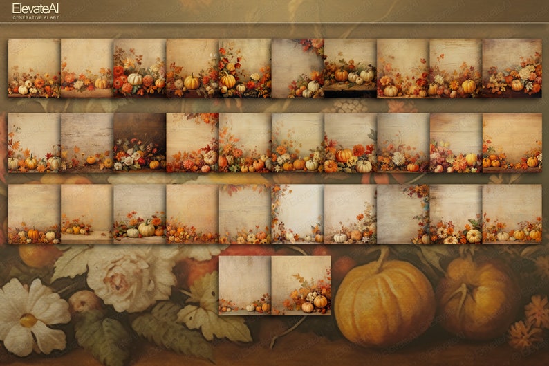 Printable French Autumn Harvest Textures Digital Vintage Fall Texture ...