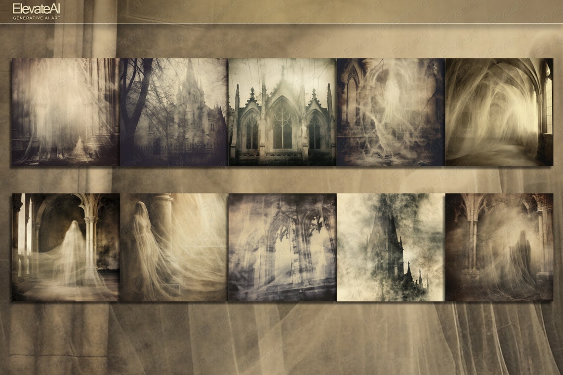 Printable Haunted Photo Paper Digital Scary Halloween Textures 20 ...