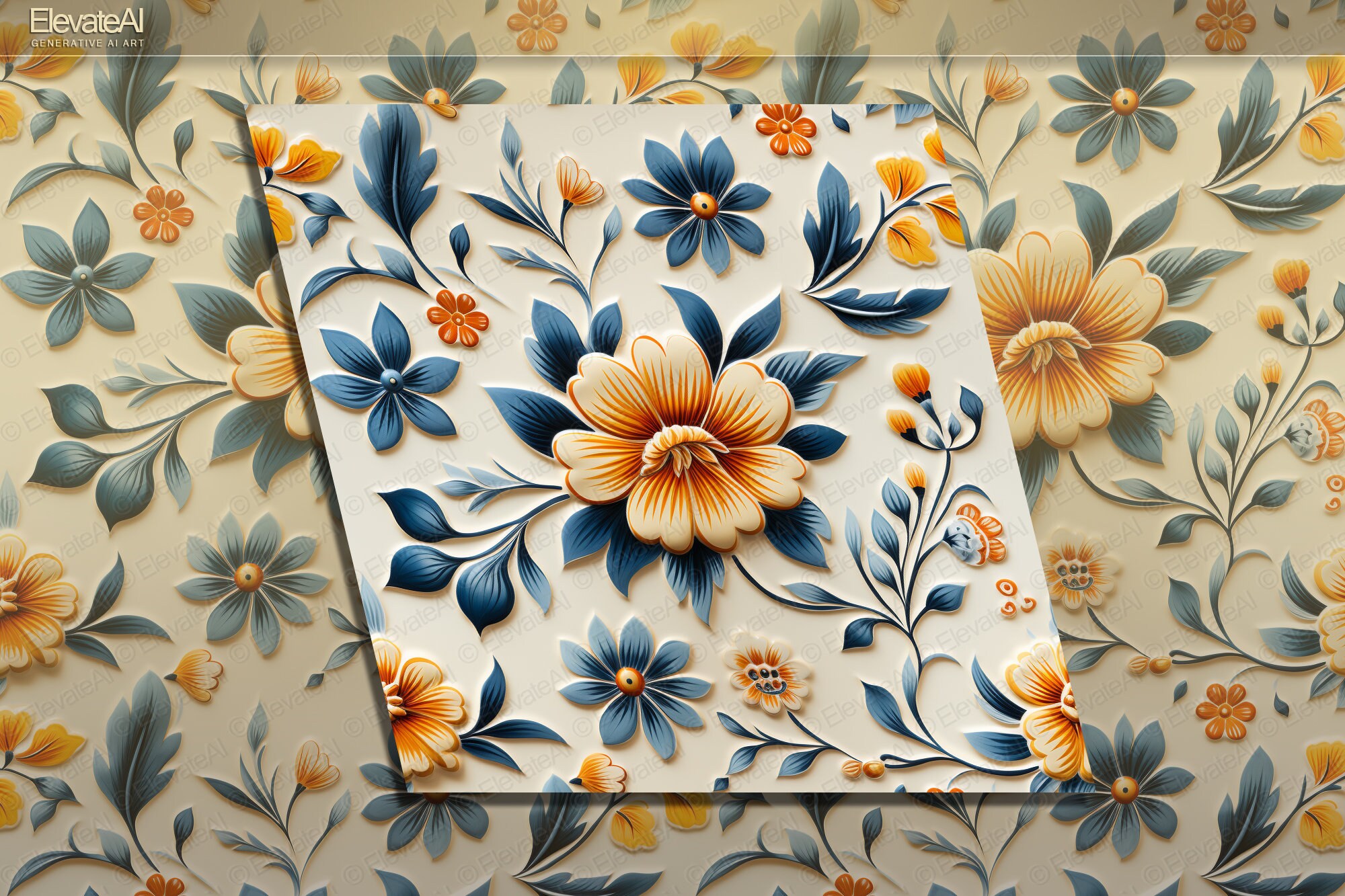 Ncl Background Pattern Printable Seamless Norwegian Rosemaling Porcelain Digital Ceramic ...