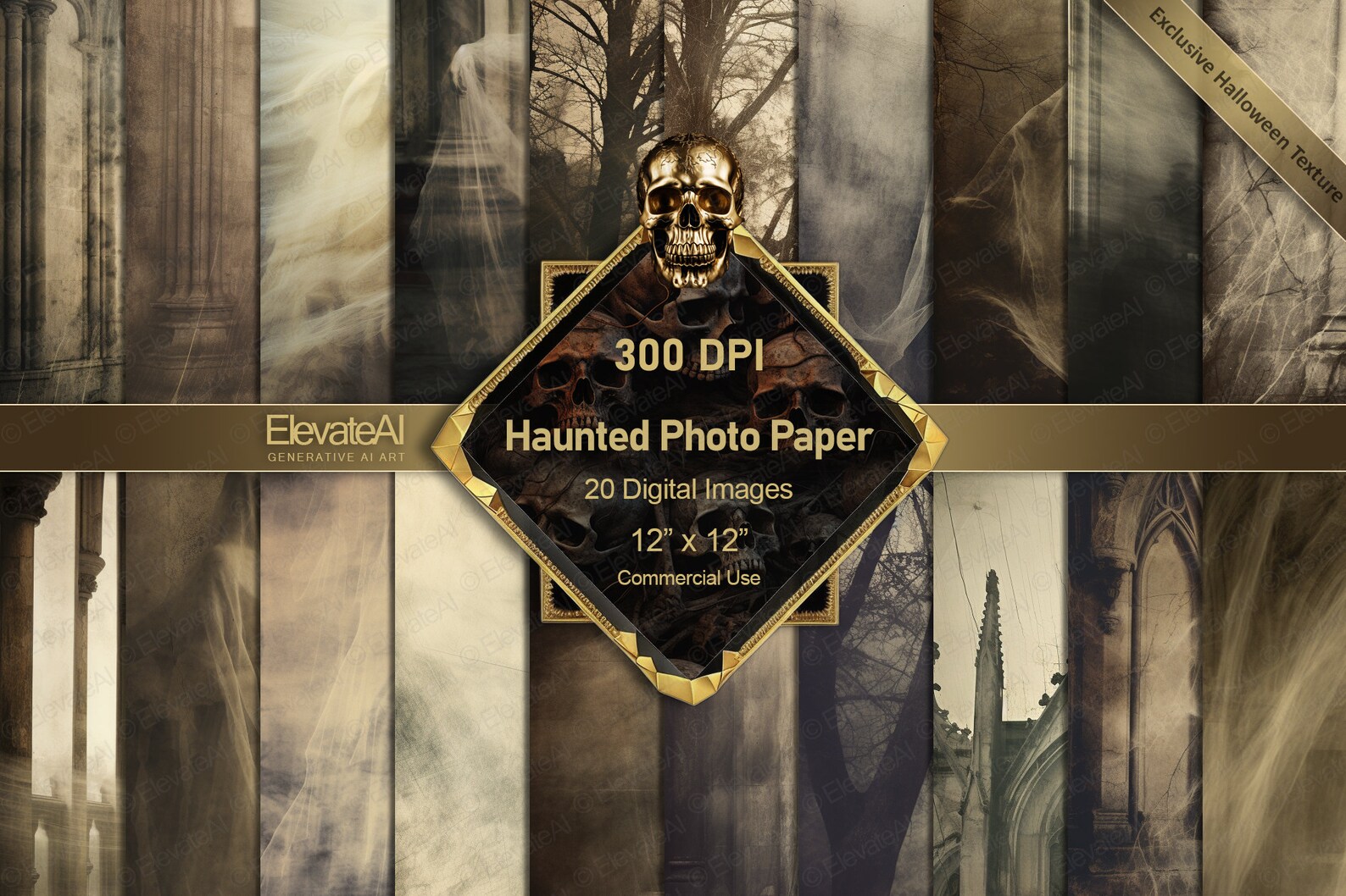 Printable Haunted Photo Paper Digital Scary Halloween Textures 20 ...
