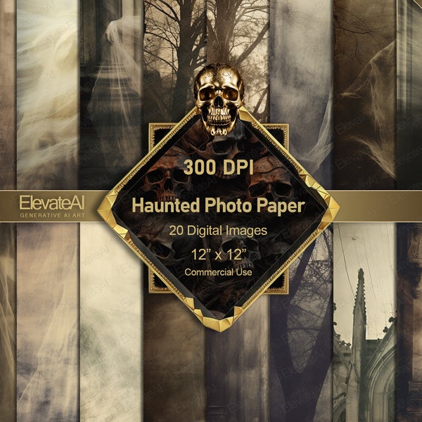 Printable Haunted Photo Paper Digital Scary Halloween Textures 20 Digital Textures Scrapbook Backgrounds Commercial Use