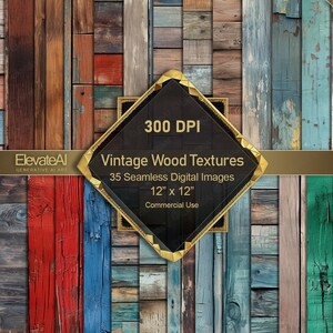Printable Seamless Vintage Wood Textures Digital Aged Wood Textures 35 Digital Tileable Textures Scrapbook Backgrounds Commercial Use