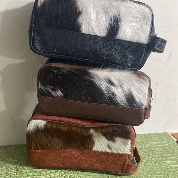 Toiletry Bag for Women makeup kit, Cowhide dope kit for cosmetic , Small leather toiletry Bags