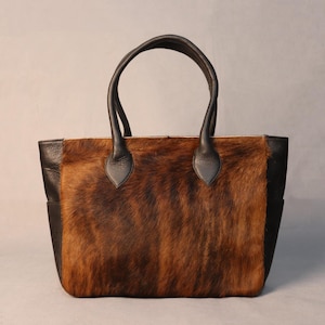 Große Rindsleder Tragetasche - Echte Rindsleder Tragetasche Schultertasche - Carryall Western Rindsleder Geldbörse Tasche - Braune Rindsleder Tote Handtasche - Geschenk für Sie