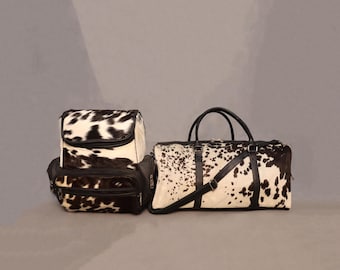 Personalized Cowhide Bags, Cowhide Duffel Bag, Cowhide Backpack, Cowhide Weekender Bag, Cowhide Travel Bag, Cowhide Shoulder Bag, Buy a Pair