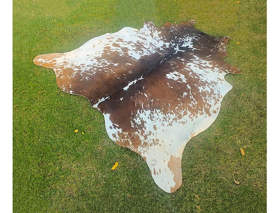Real Cowhide Rug , Brown White Cow hide Rug, Tricolor cowhide rugs,  leather Area Rug
