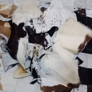 1 KG Gratis koeienhuidschroot - Koeienhuidschrootmateriaal - Koeienhuidmateriaalresten voor kunst en handwerk - Koeienhuidresten - Wereldwijde verzending