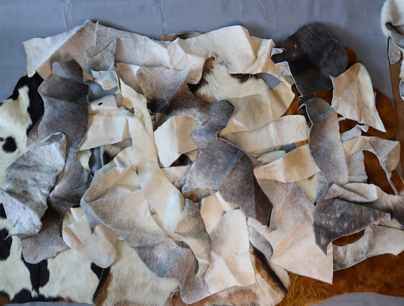 1 Kg Bag of Cowhide Scraps - Cowhide Scrap Material - Hair-on Cowhide ...