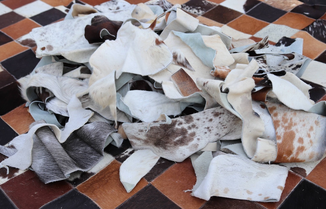 Cowhide Scrap Material, Cow Hide Offcuts for Upholstery Projects, Cow ...