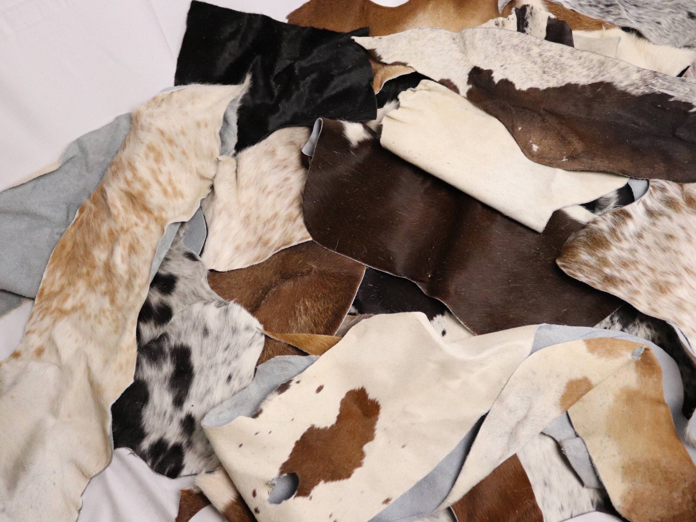 Cowhide Scraps - Cow Hide Offcut Pieces - Cowhide Material for Crafting ...