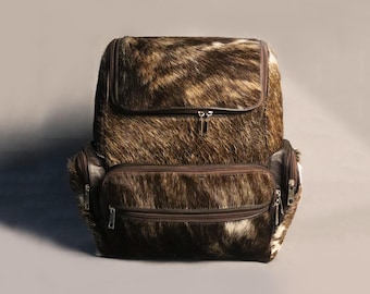 Personalized Cowhide Backpack, Backpack/ Shoulder Bag, Unisex Western Cowhide Backpack, Large Diaper Backpack Bag, Travellers Backpack Bag