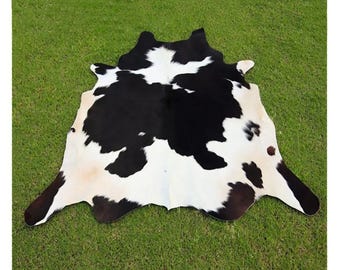 Black and White Cowhide Rug, Unique Panda Print Cowhide Rug, Home Decor Soft Carpet Rug, Hair on Cowhide Rug, Brazilian Cowhide Rug