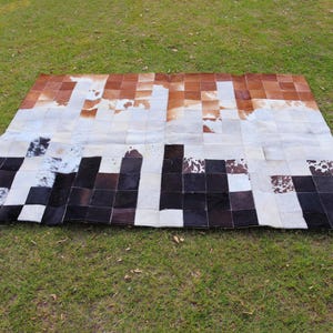 Add rustic elegance with our Cowhide Patchwork Runner. Unique Patchwork Cowhide Rug Decor, Handmade in Custom Size. Perfect Cowhide Area Rug for Living Room & beautiful Home Decor Rugs. Natural, durable statement piece.