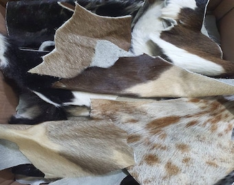 1 Kg Free Cowhide Scrape - Cowhide upholstery projects material - Hair on hides