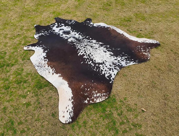 Real Tricolour Cowhide Rugs - Brown, White, and Black Cow Hide Rug