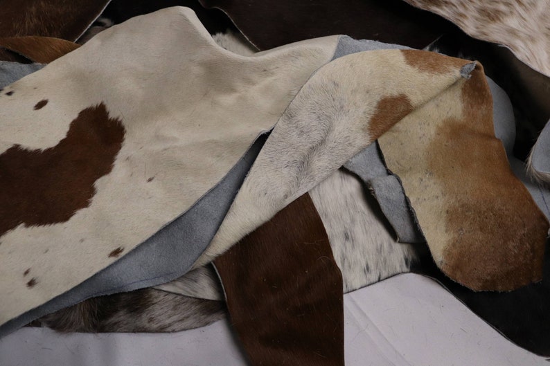 Cowhide Scraps - Cow Hide Material Offcuts - Cowhide Pieces for Arts ...