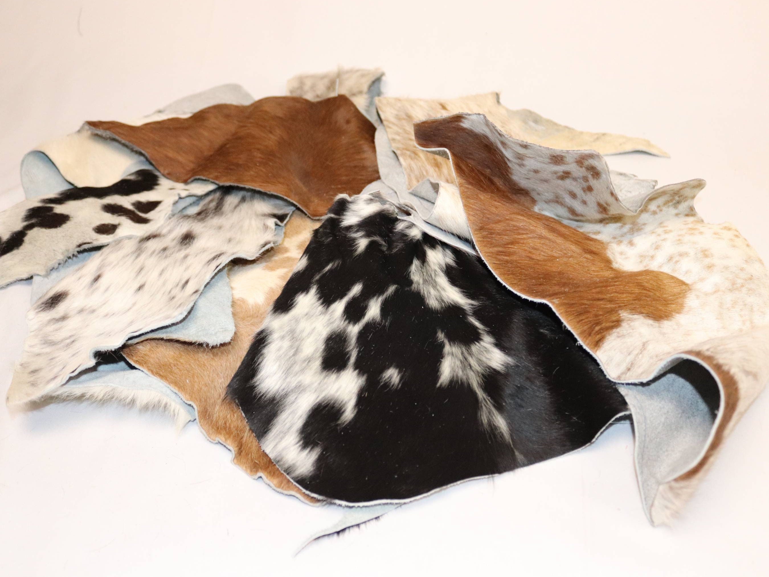 Cowhide Scraps - Cow Hide Offcut Pieces - Cowhide Material for Crafting ...