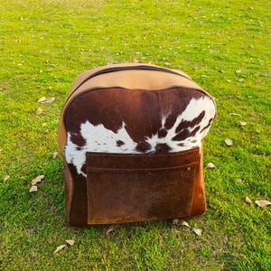Sac à dos en peau de vache - Petit sac à dos à langer en peau de vache - Sac à dos à langer - Sac à dos rustique en peau de vache - Sac à dos de voyage en peau de vache