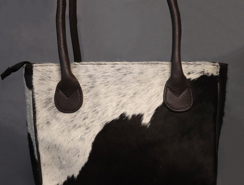 Cowhide Tote Bag - Genuine Cow Skin Tote Shoulder Bag - Carryall Western Cowhide Purse Bag - Gift for Her - Small Cowhide Tote Handbags