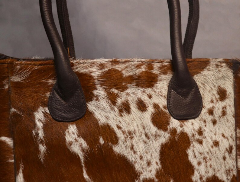 Cowhide Tote Bag - Genuine Cow Skin Tote Shoulder Bag - Carryall Western Cowhide Purse Bag - Gift for Her - Small Cowhide Tote Handbags