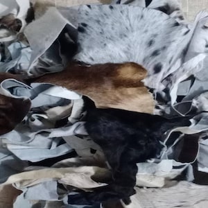 1 Kg de raspado de cuero de vaca gratis - Material para proyectos de tapicería de cuero de vaca - Pelo en pieles - Piezas de cuero de cuero de vaca - Elaboración hecha a mano a través de cuero de vaca