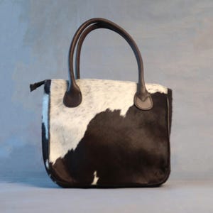 Cowhide Tote Bag - Genuine Cow Skin Tote Shoulder Bag - Carryall Western Cowhide Purse Bag - Gift for Her - Small Cowhide Tote Handbags