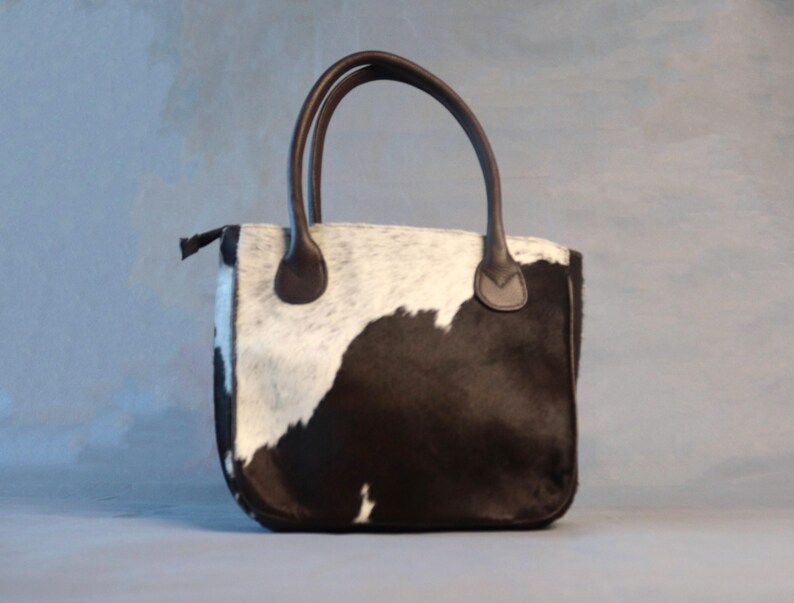 Cowhide Tote Bag - Genuine Cow Skin Tote Shoulder Bag - Carryall Western Cowhide Purse Bag - Gift for Her - Small Cowhide Tote Handbags