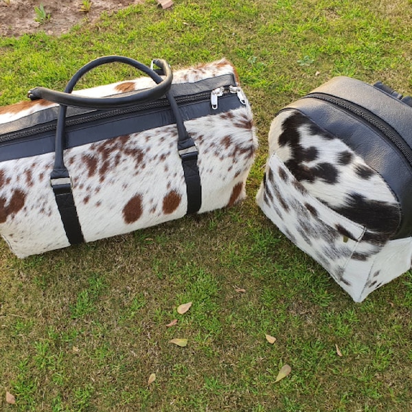 Bolso de lona / Mochila Bolso de lona de cuero de vaca para hombres Bolsos de lona de cuero hechos a mano para gimnasio / camping / fin de semana