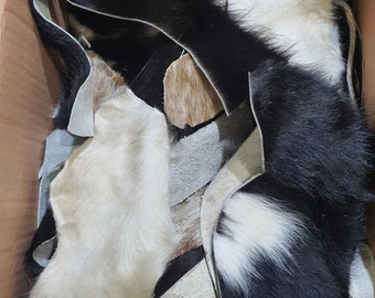 1 Kg Free Cowhide Scrape - Cowhide upholstery projects material - Hair on hides
