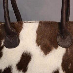 Cowhide Tote Bag - Genuine Cow Skin Tote Shoulder Bag - Carryall Western Cowhide Purse Bag - Gift for Her - Small Cowhide Tote Handbags