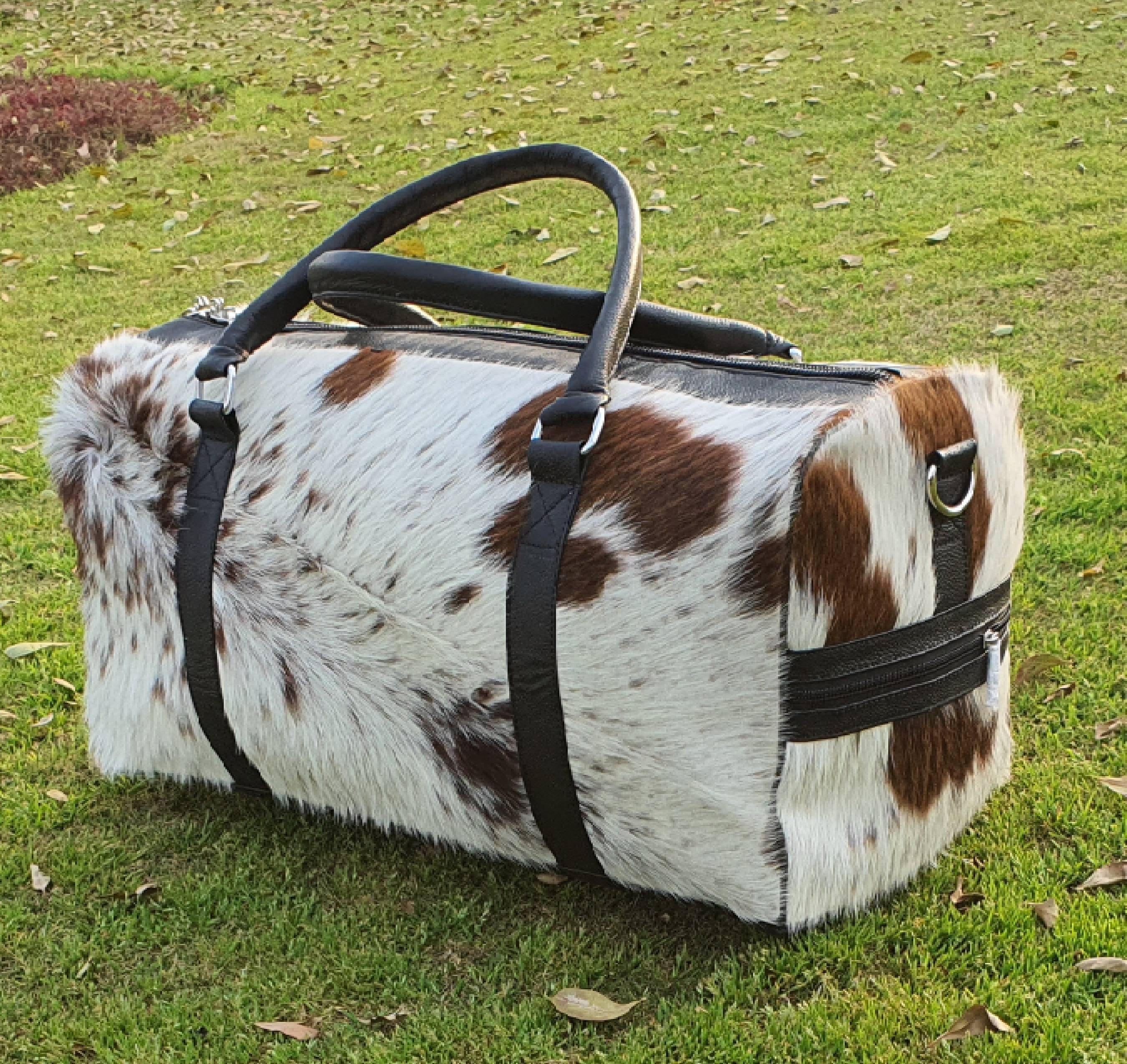 Duffle Bag - Chocolate with Braided Handles, Authentic Vintage