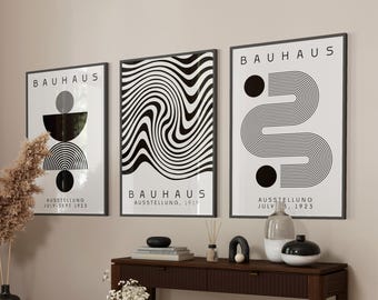 Bauhaus Exhibition Poster Set, Modernist Wall Art (Digital Download)