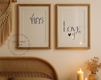 Dear Bed I Love You Print: Bedroom Wall Art (Digital Download)